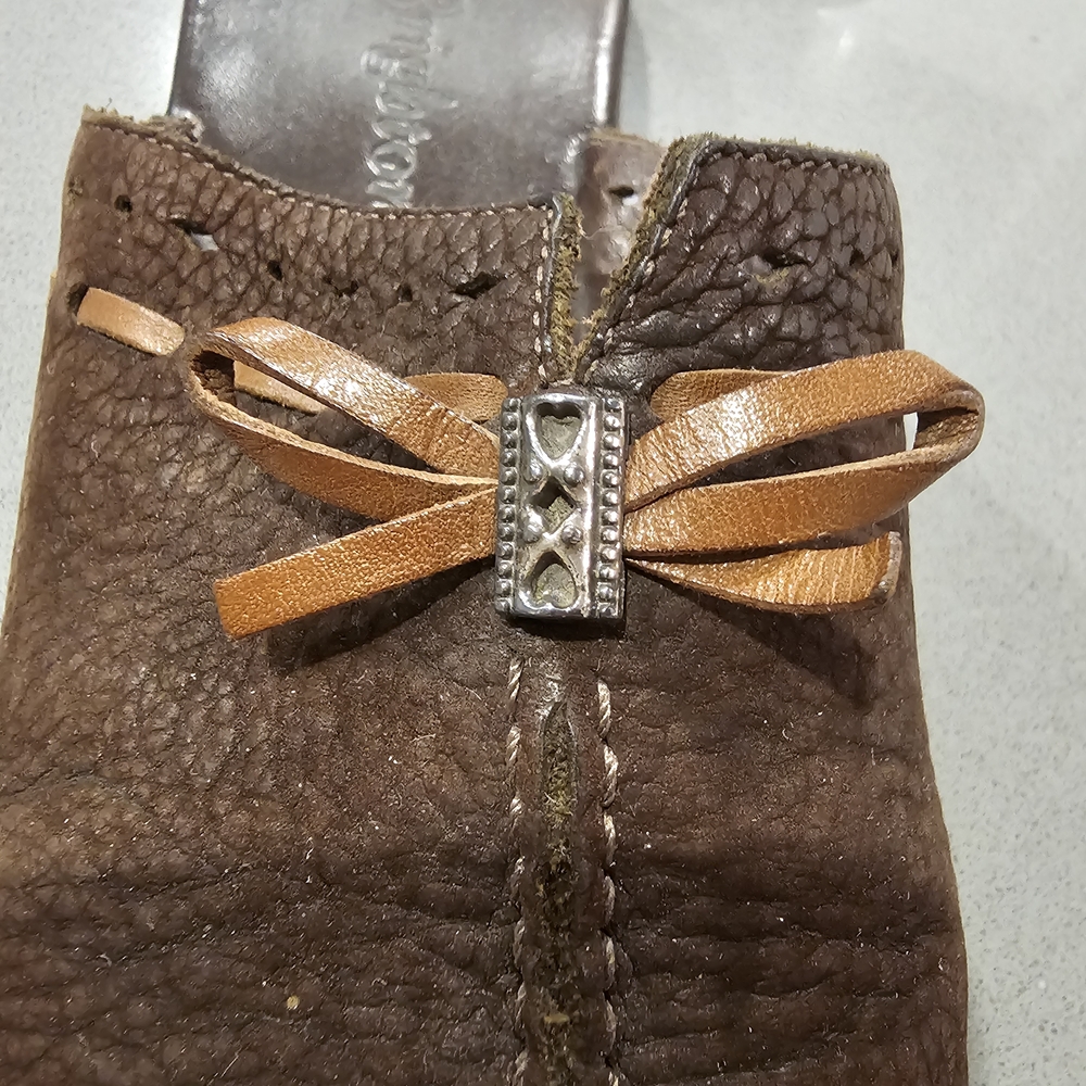 Brighton Napa Brown Suede and Leather Slip-On Mules Size 7.5 - Picture 5 of 8